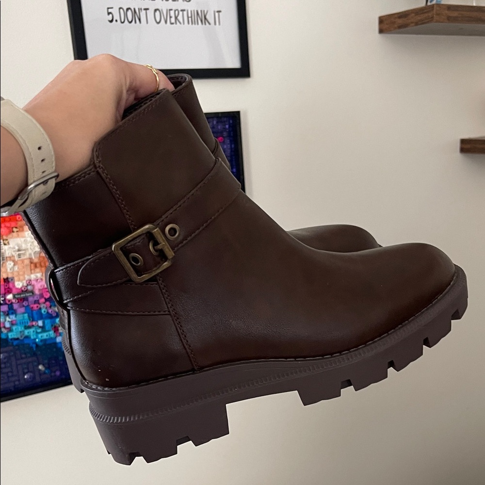 True Craft Dark Brown Ankle Boots